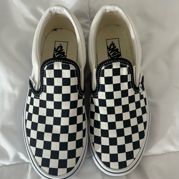 Vans Kids Black and White Checkered Slip-On Sneakers - Picture 3 of 6